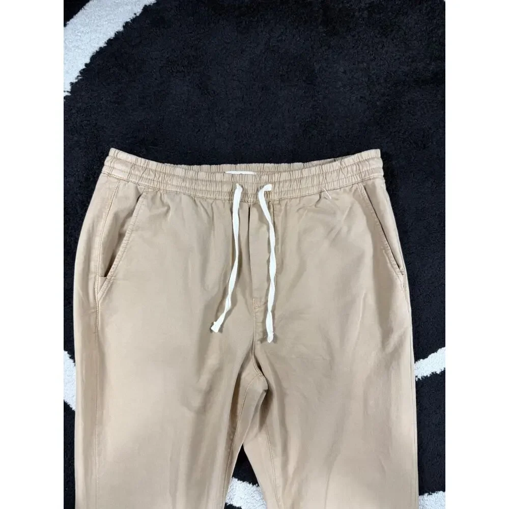 Marine Layer Pants Mens Large Brown Saturday Stretch Slim Elastic Waist Stretch